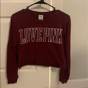 Maroon Pink Victoria Secret Crop Top